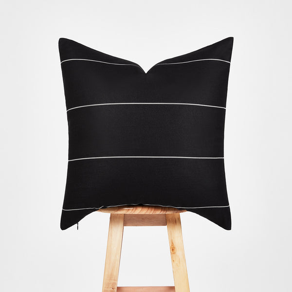 Black Outdoor Pillows, Modern Boho, Striped Hofdeco