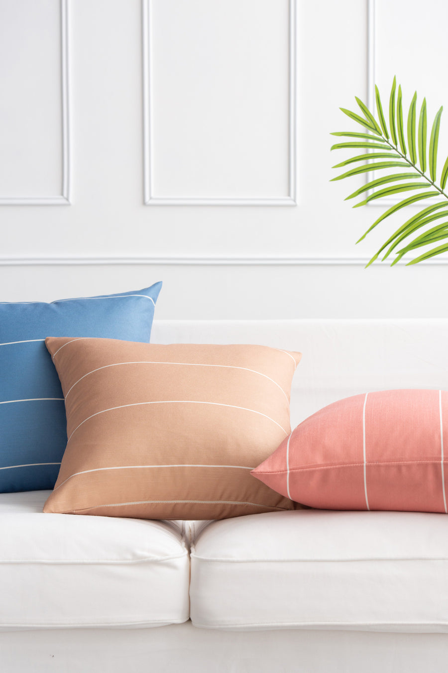 Modern Boho Outdoor Pillow Cover, Sand Striped, 20