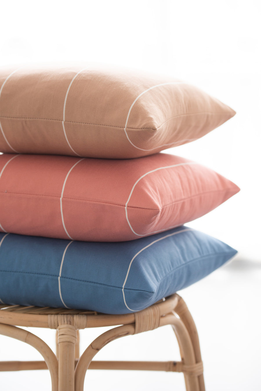 Modern Boho Outdoor Pillow Cover, Sand Striped, 20