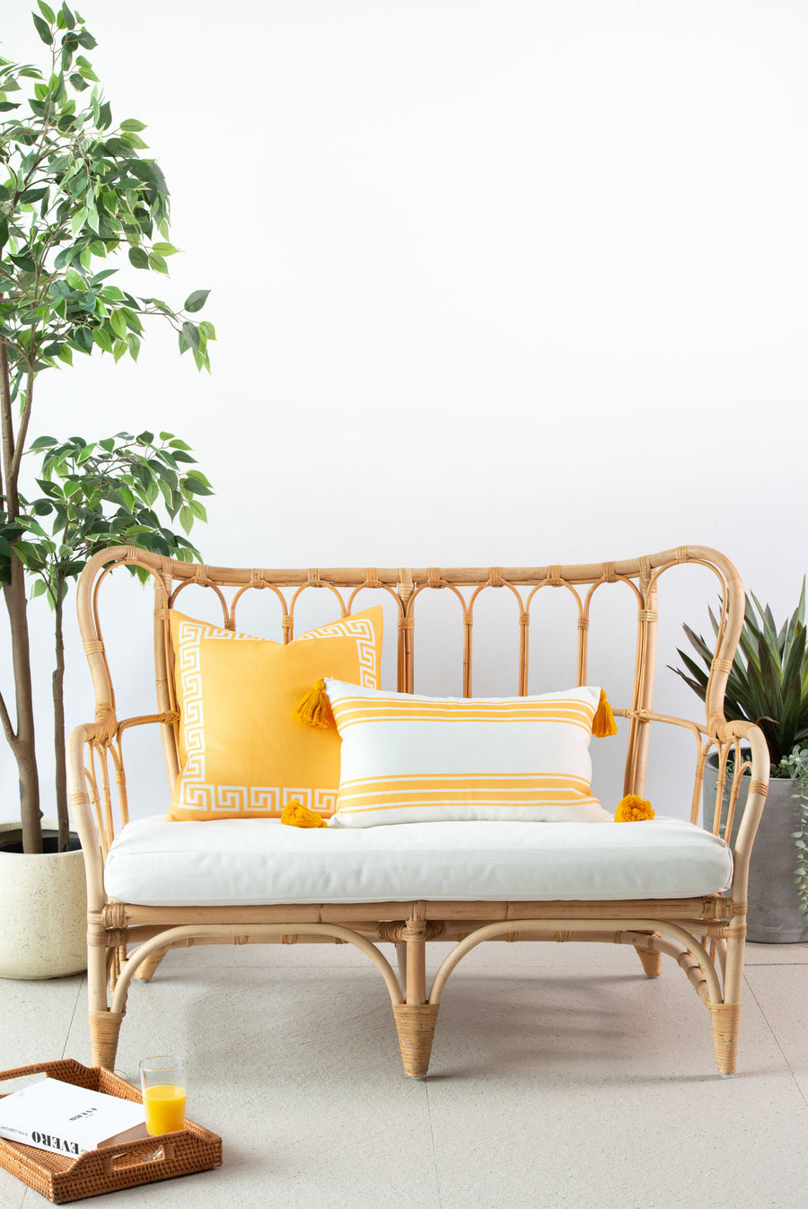 yellow outdoor pillows