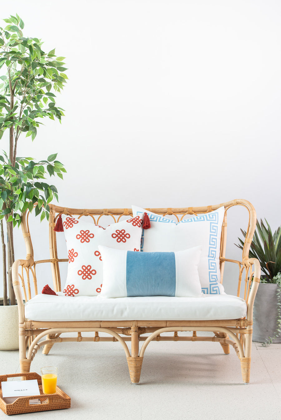 blue outdoor throw pillows