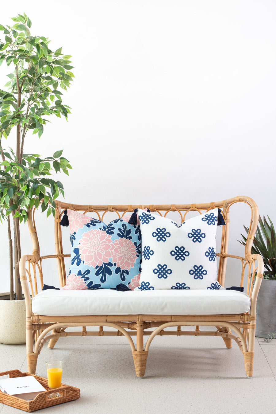 blue outdoor throw pillows