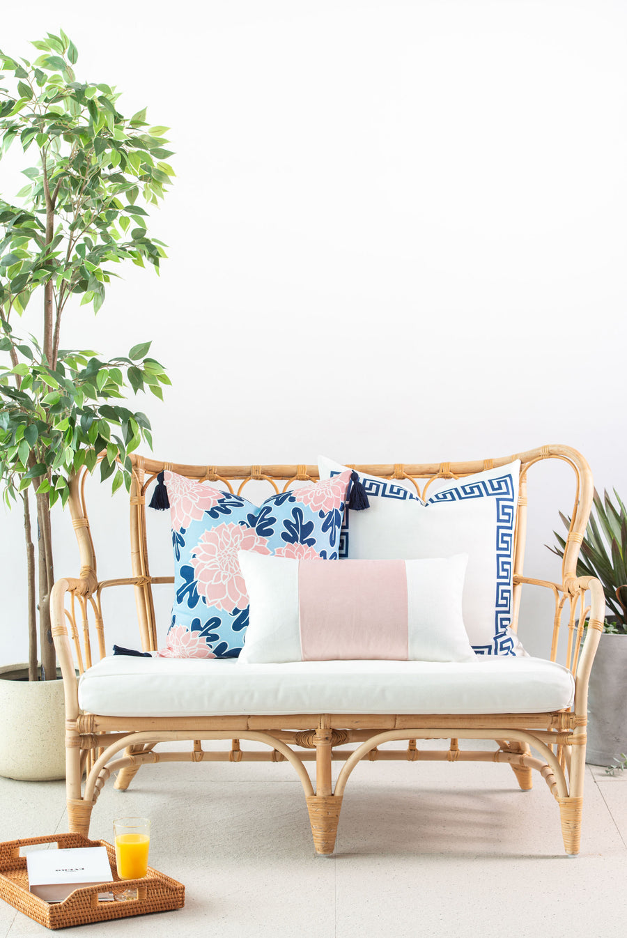 blue outdoor throw pillows