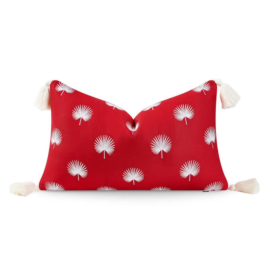 red couch pillow