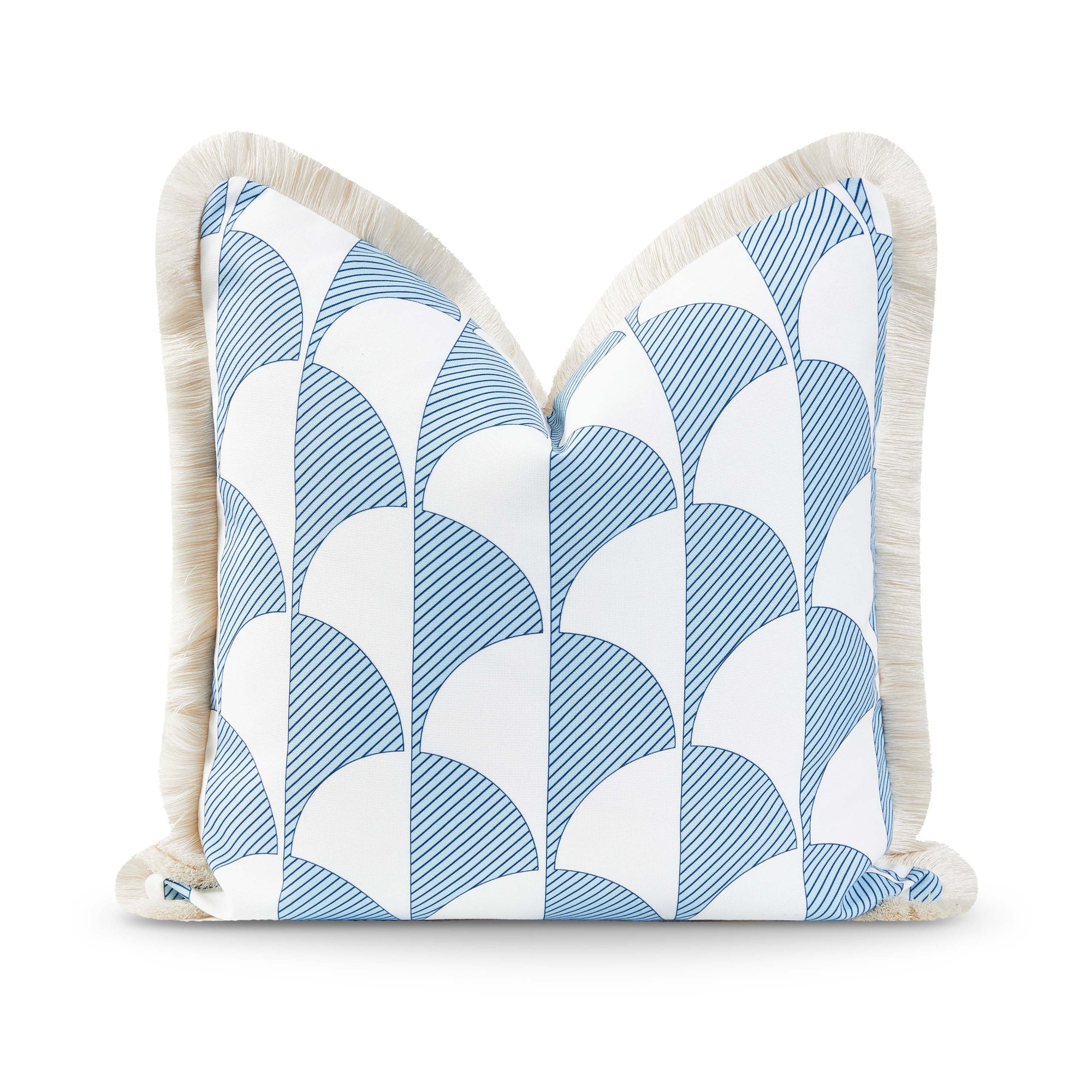 blue geometric pillow
