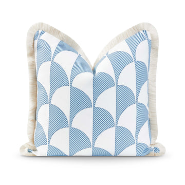 blue geometric pillow
