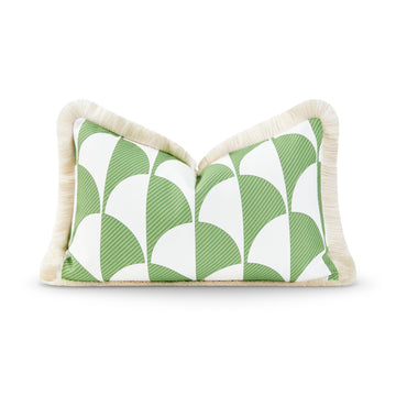 green lumbar pillow cover