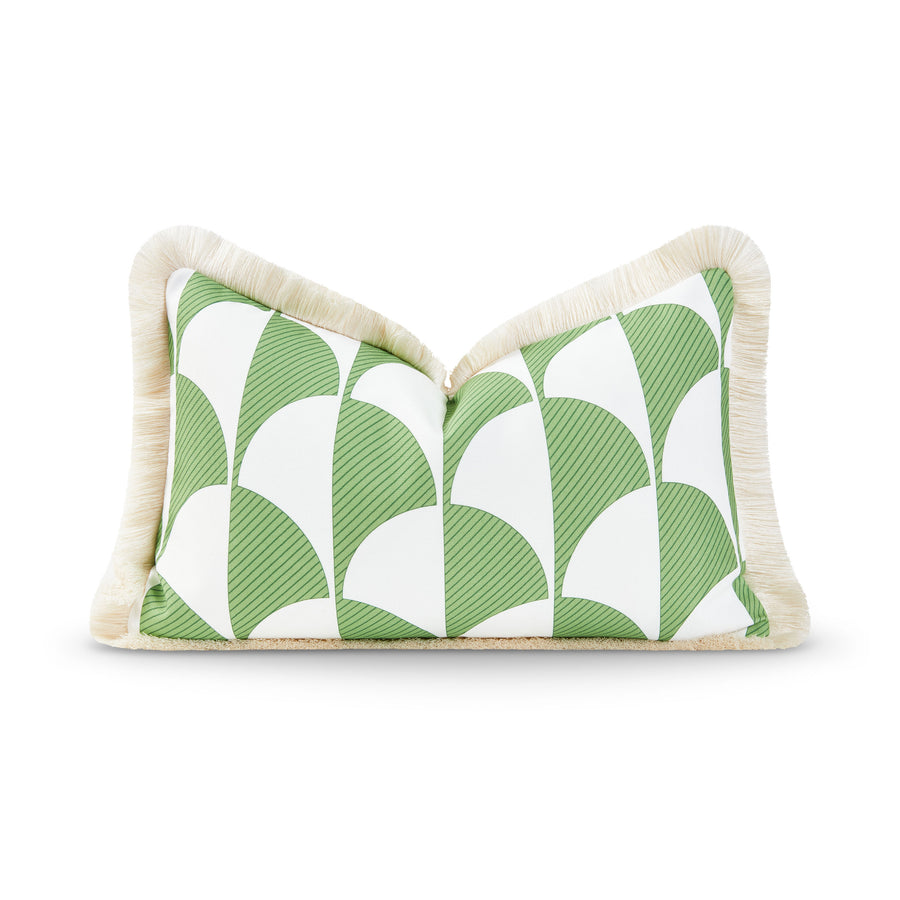 green lumbar pillow cover
