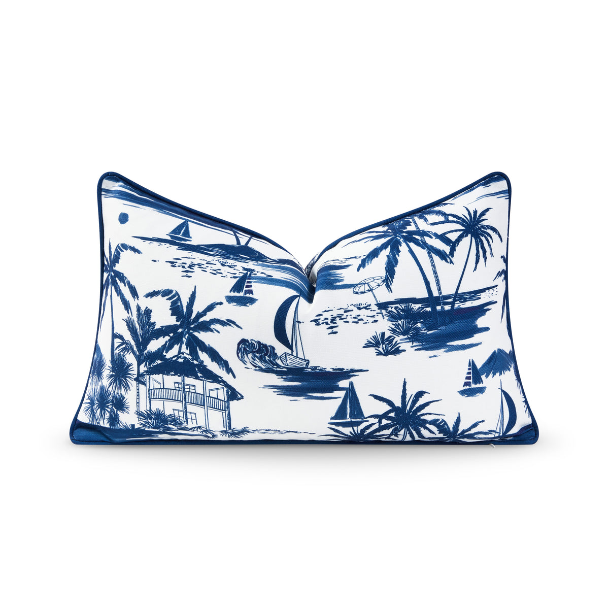 Hofdeco Premium Lendenkissenbezug 30x50 Cm - Palmenmuster, Wetterfestes Polyester Für Drinnen & Draußen