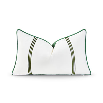 green stripe pillow cover