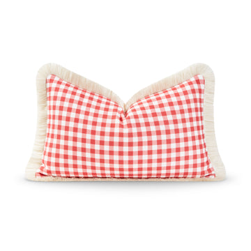 red gingham pillow
