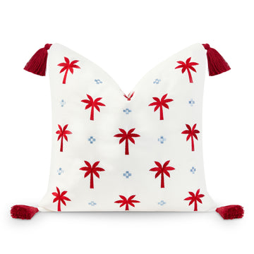 red throw pillow cover