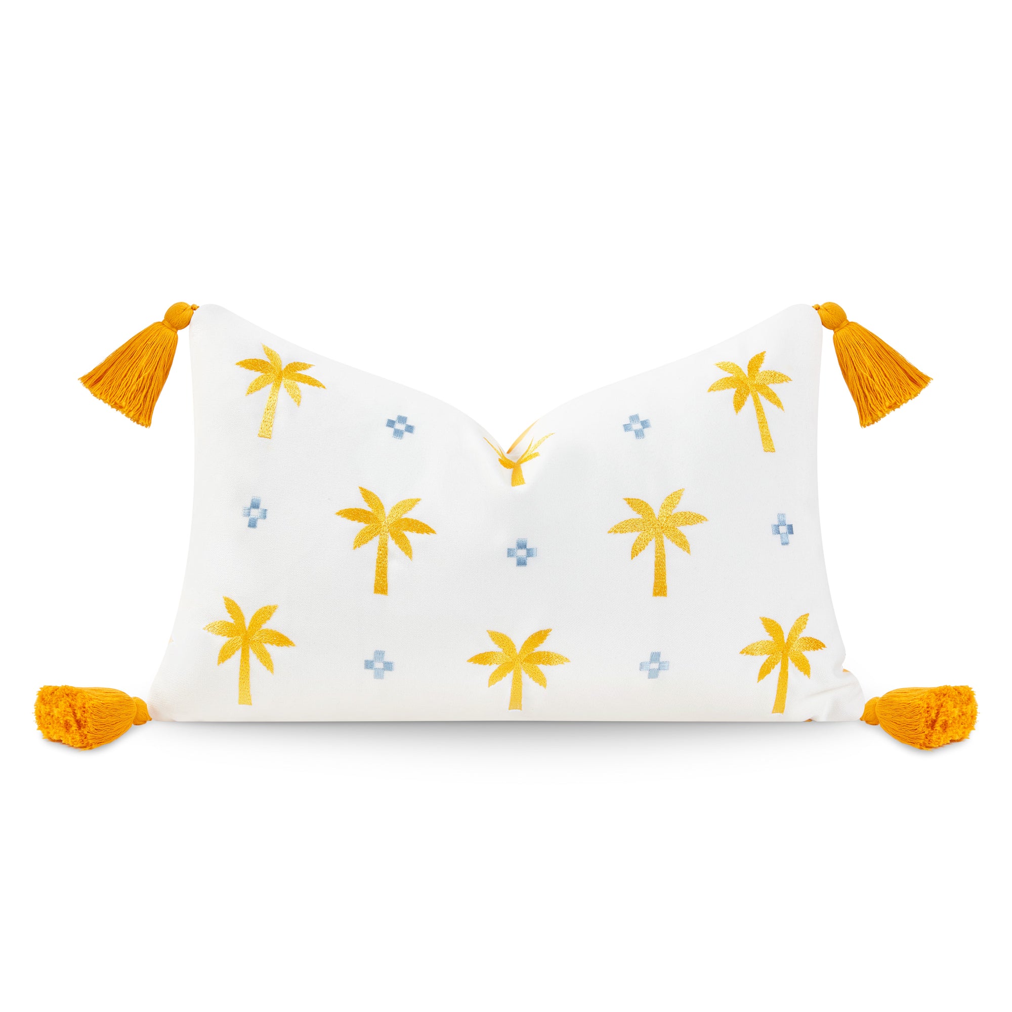 embroidered lumbar pillow cover