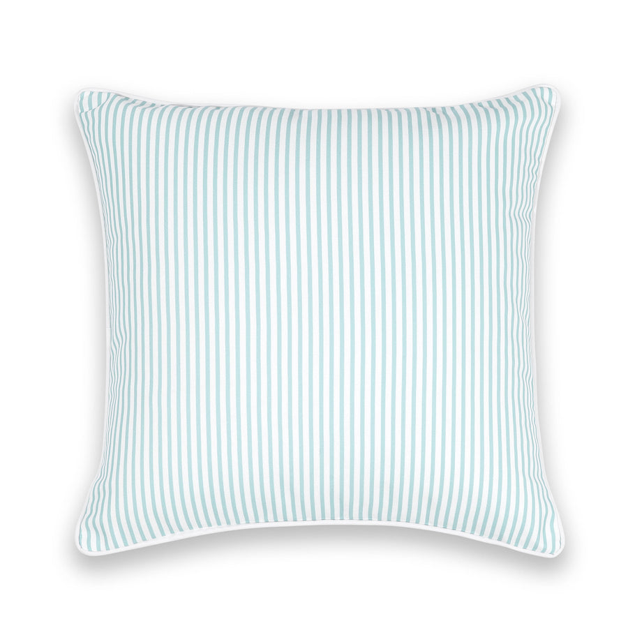 Fall Coastal Indoor Outdoor Pillow Cover, Stripe, Muted Aqua, 20