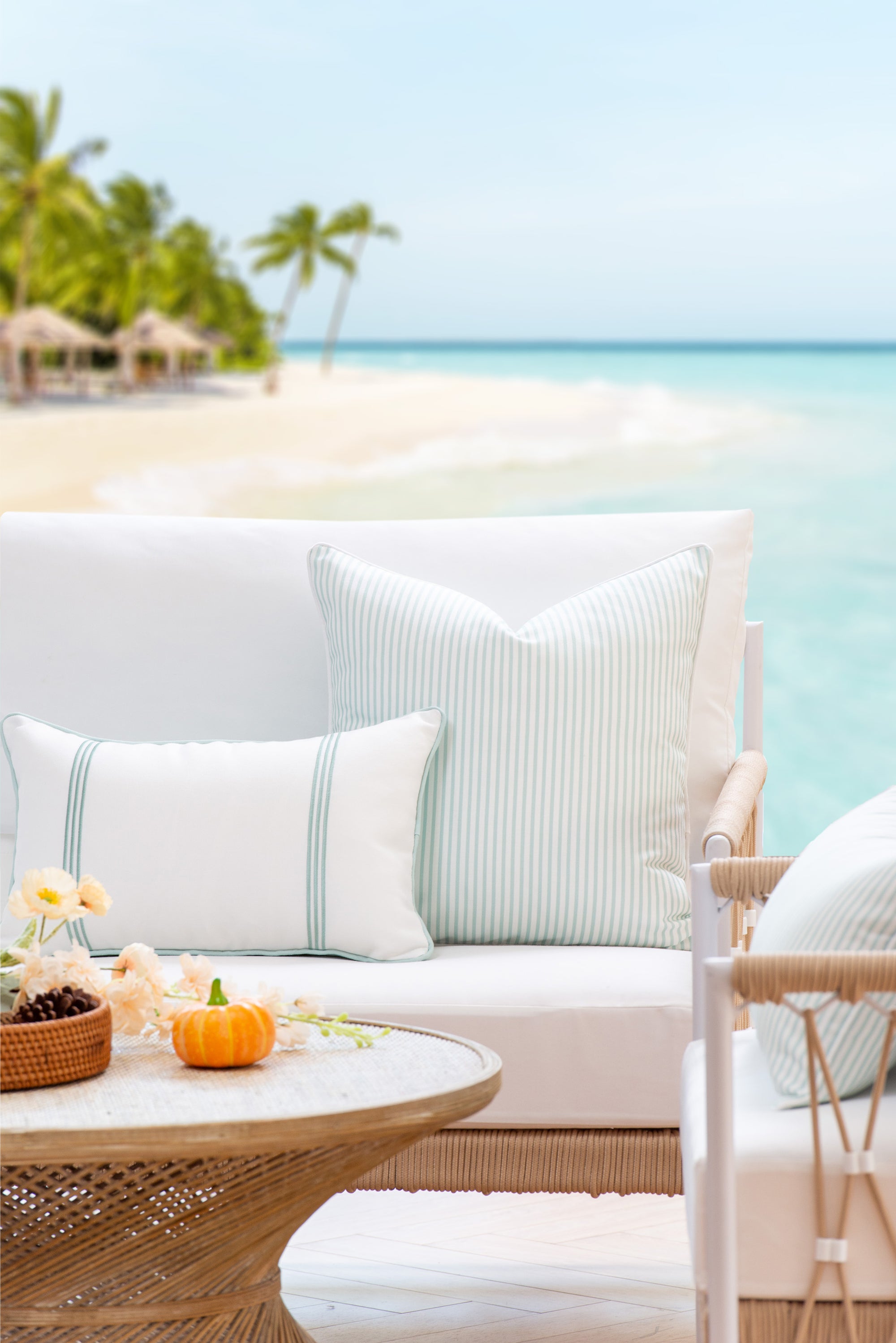 Aqua outdoor pillow cover
