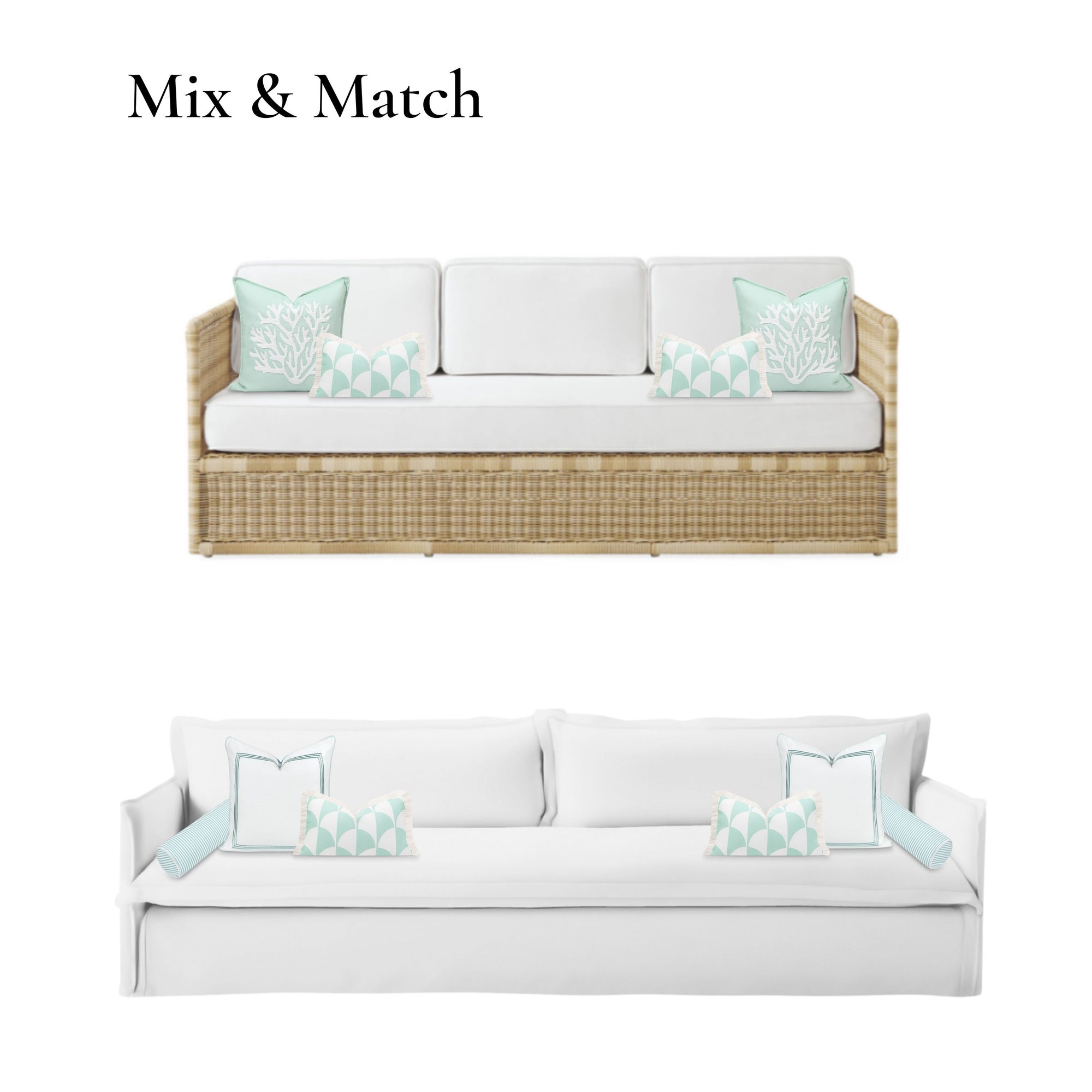 Coastal outdoor pillow cover
