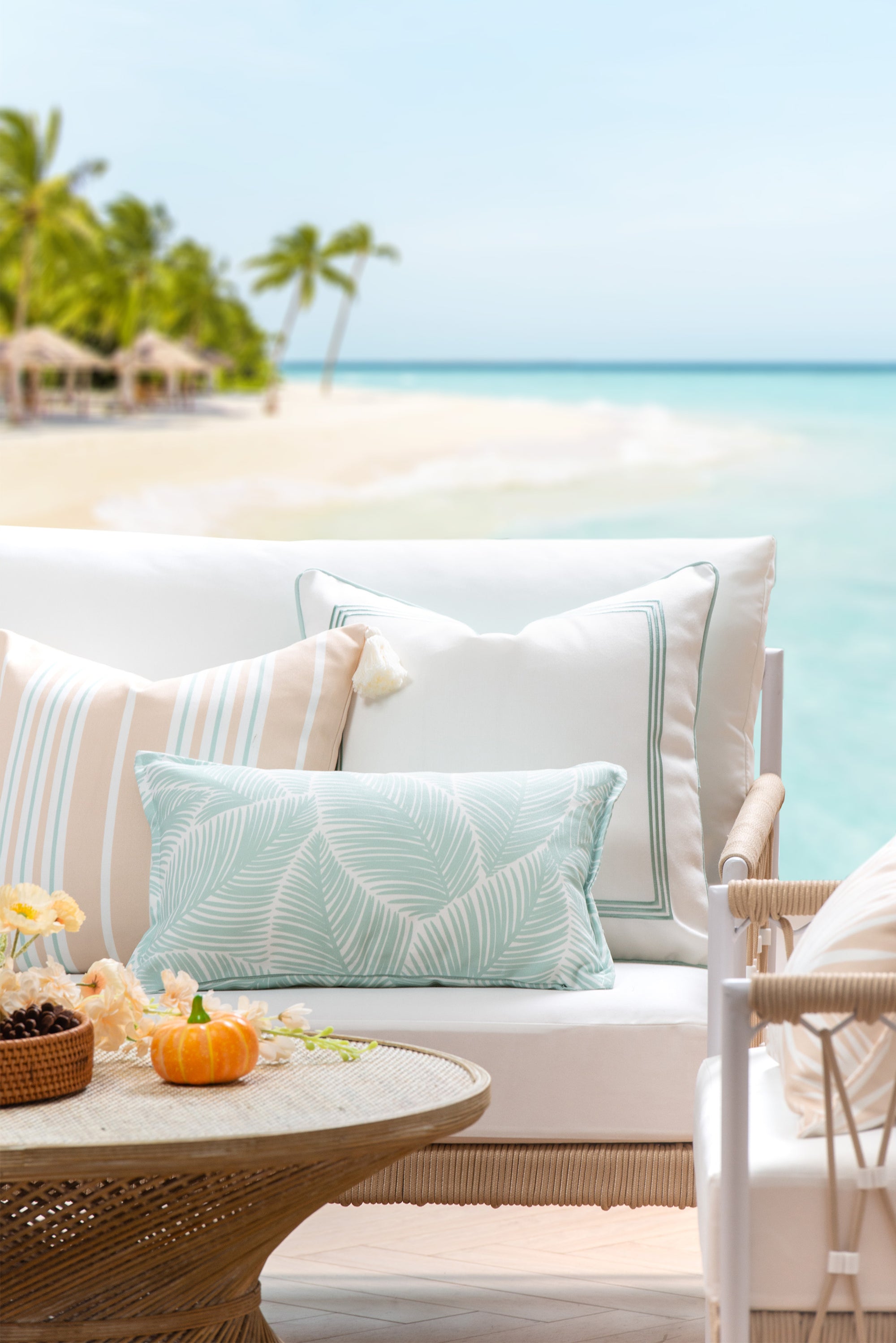 Lumbar outdoor pillow cover