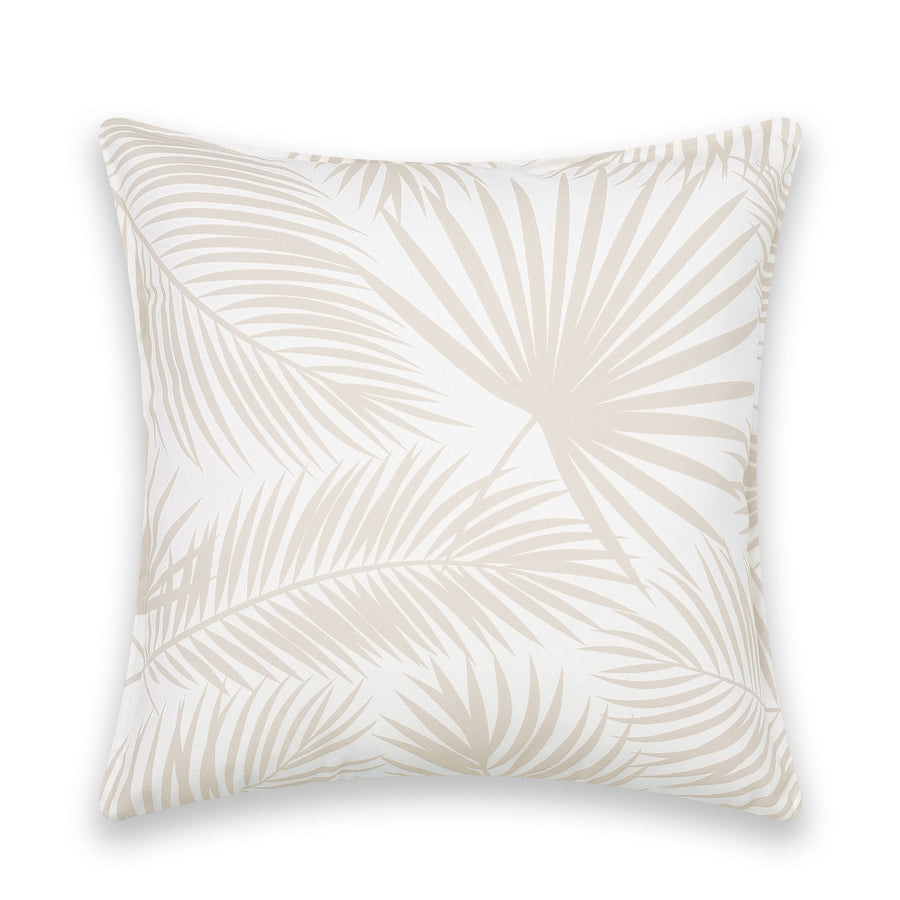 Fall Coastal Indoor Outdoor Pillow Cover, Palm Leaf, Neutral Tan, 20