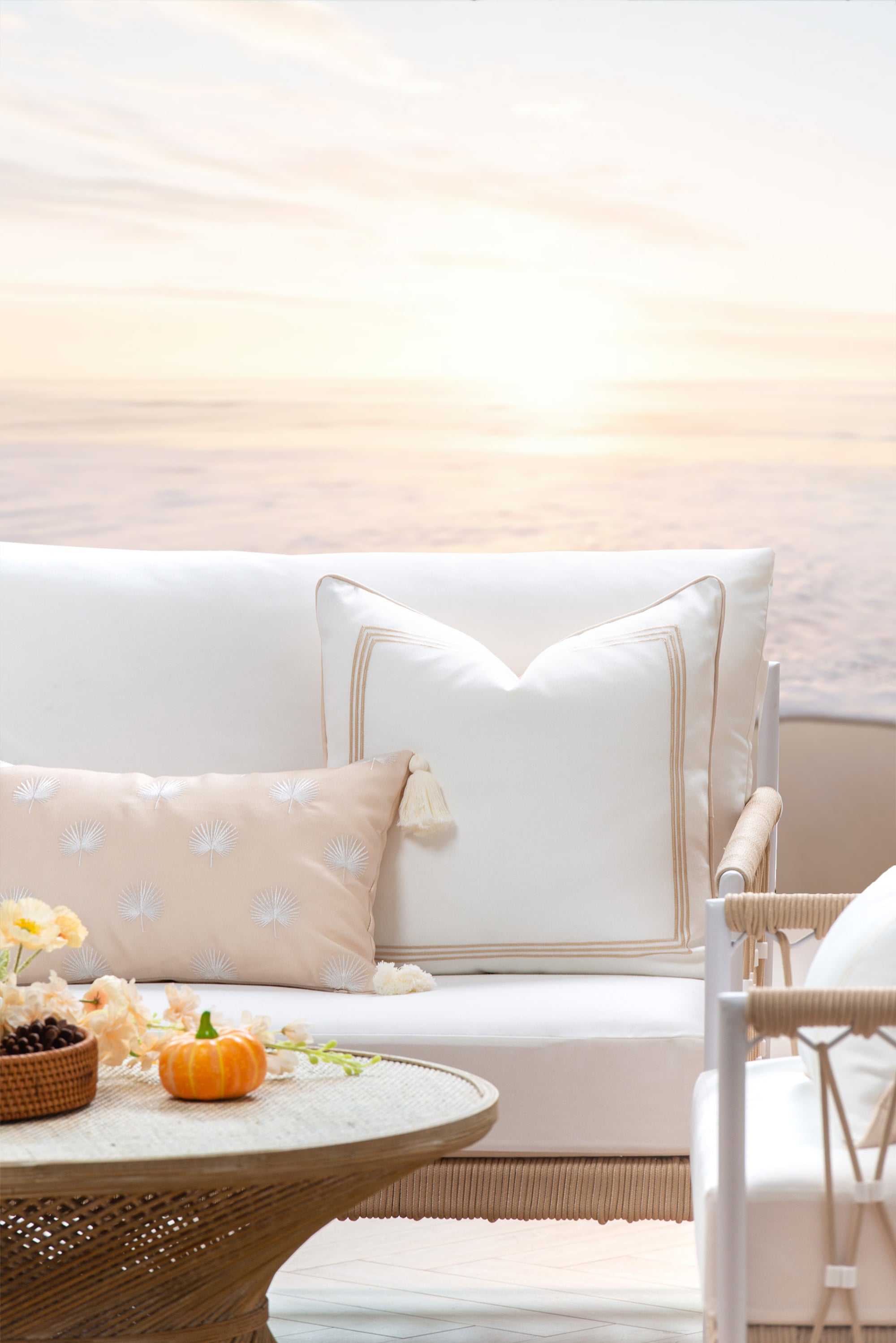 Lumbar outdoor pillow cover