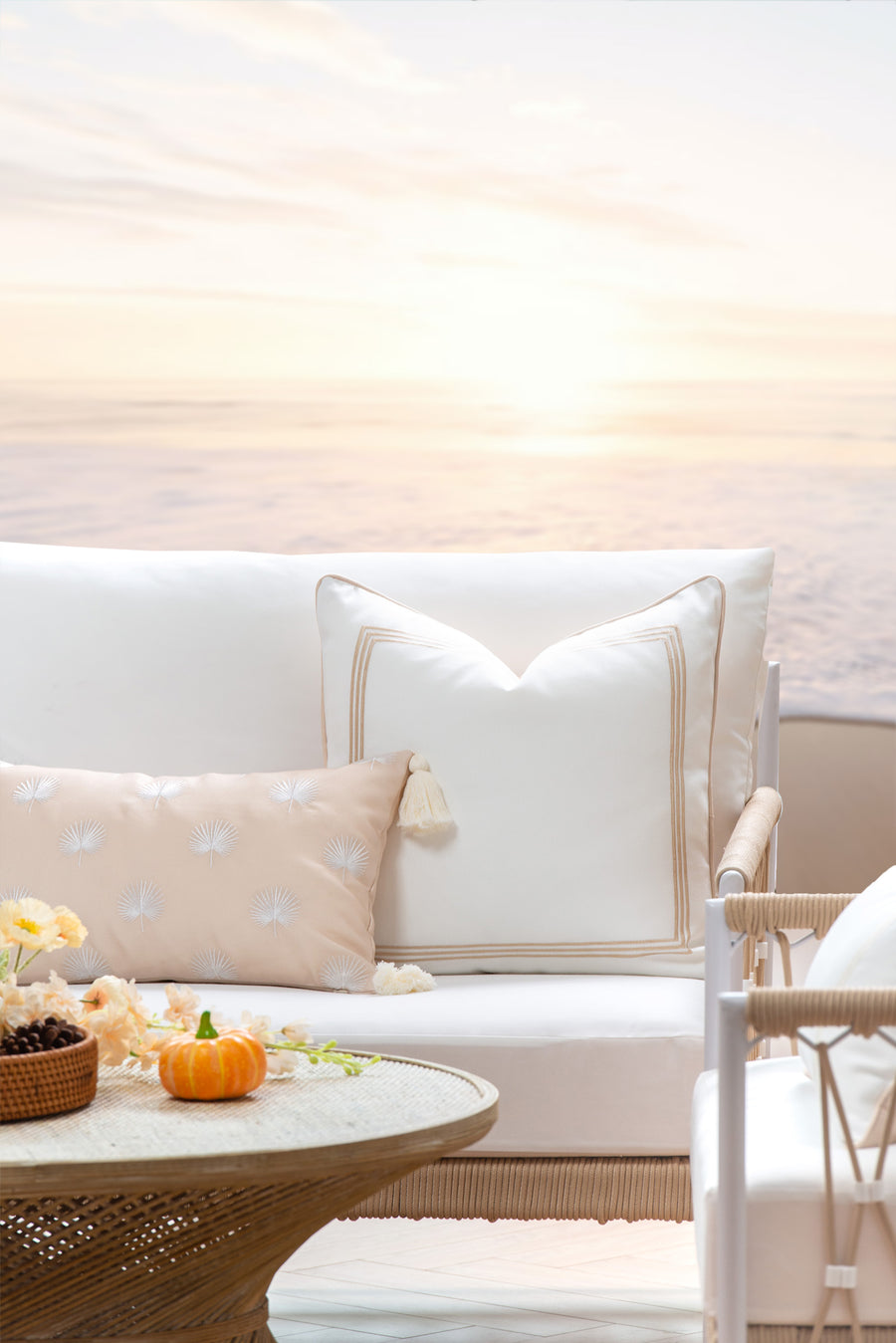 Lumbar outdoor pillow cover