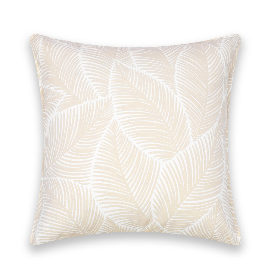 Fall Coastal Indoor Outdoor Pillow Cover, Palm Leaves, Neutral Tan, 20