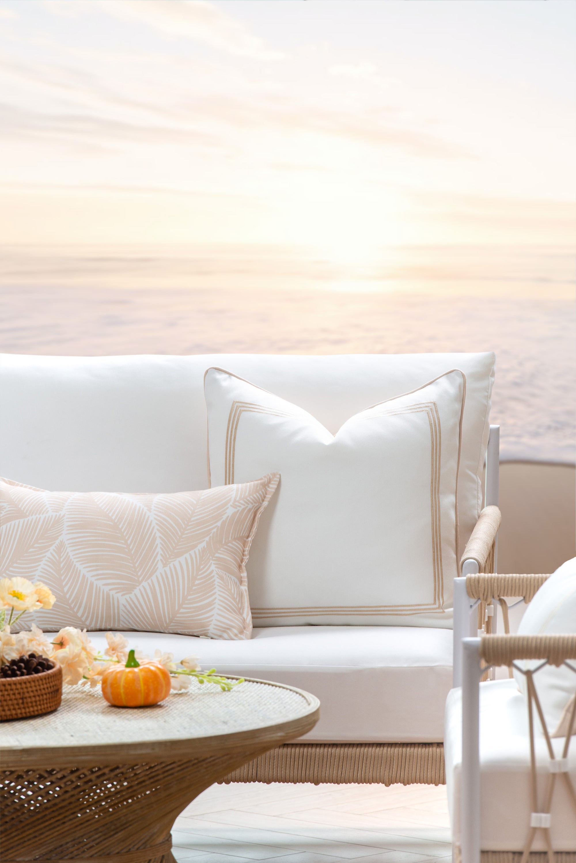 Palm leaf outdoor pillow cover