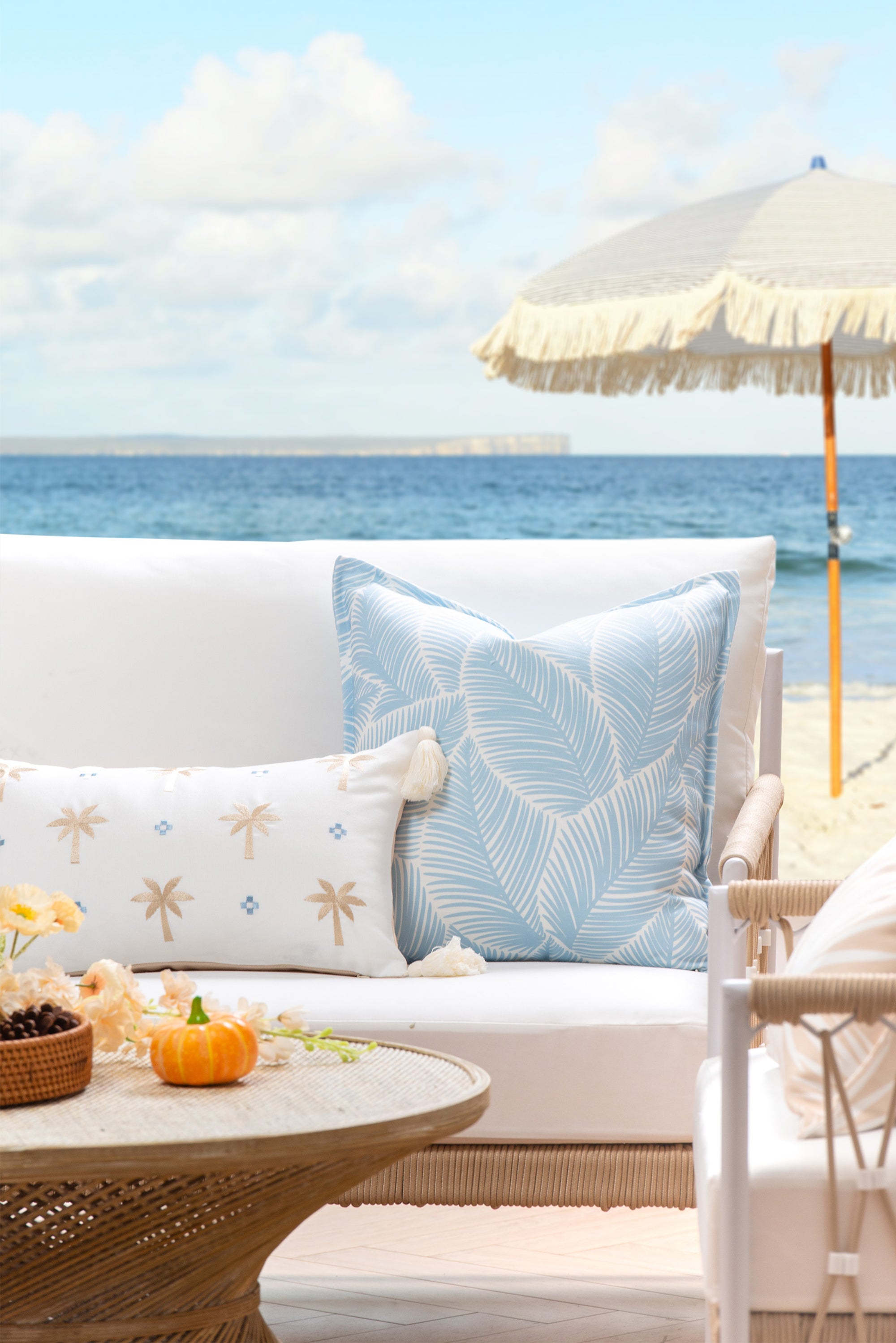 Lumbar outdoor pillow cover