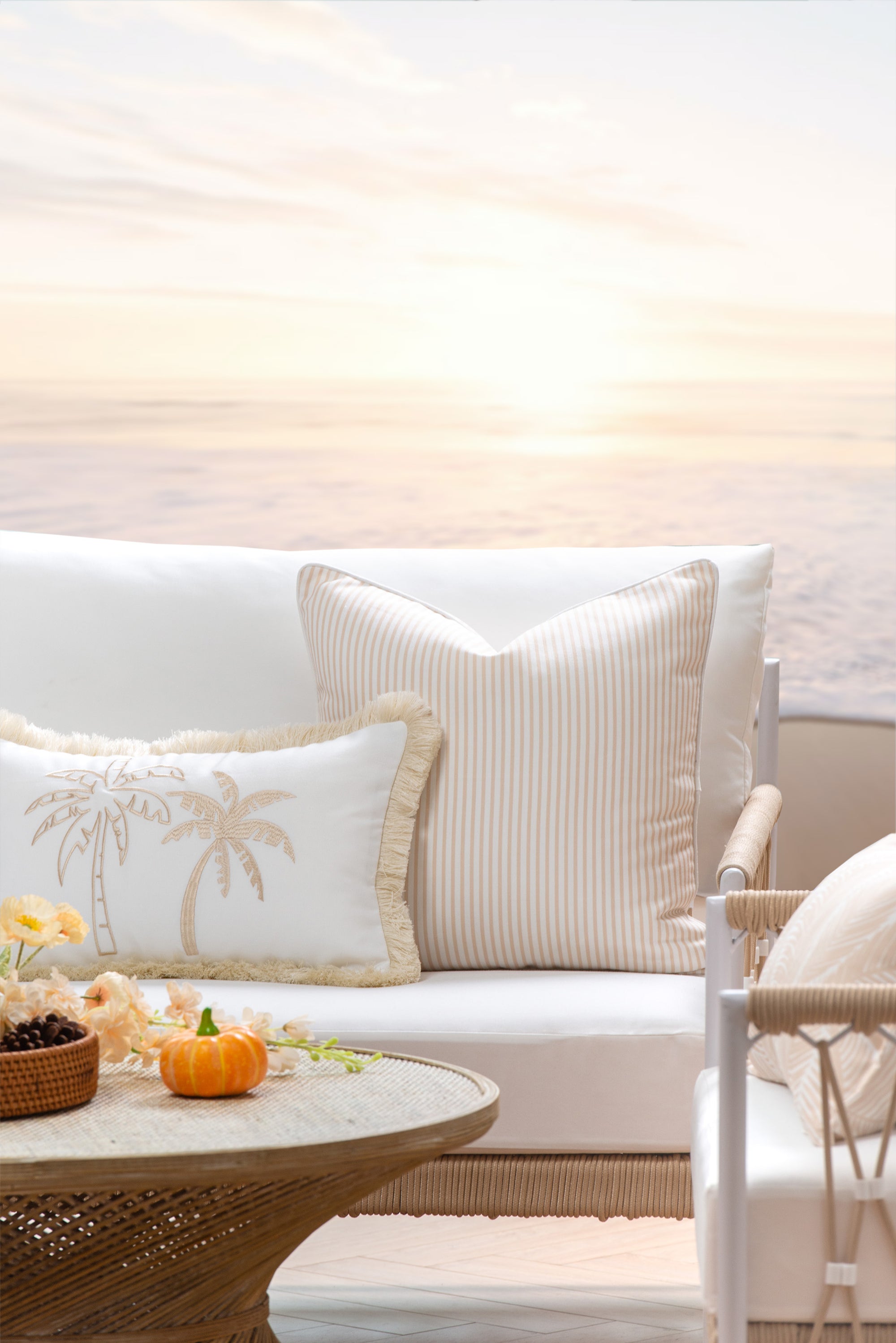 Lumbar outdoor pillow cover