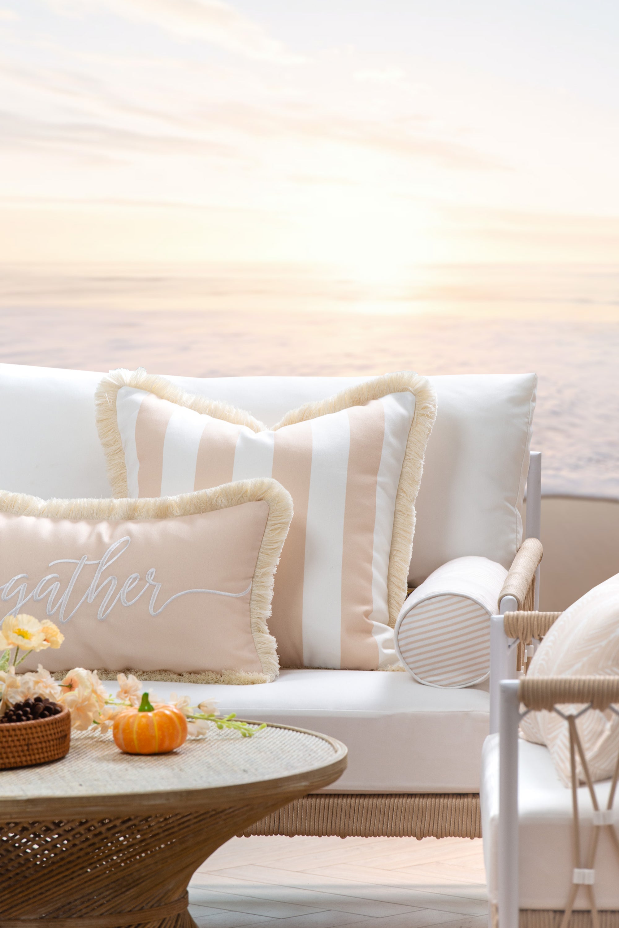 Lumbar outdoor pillow cover