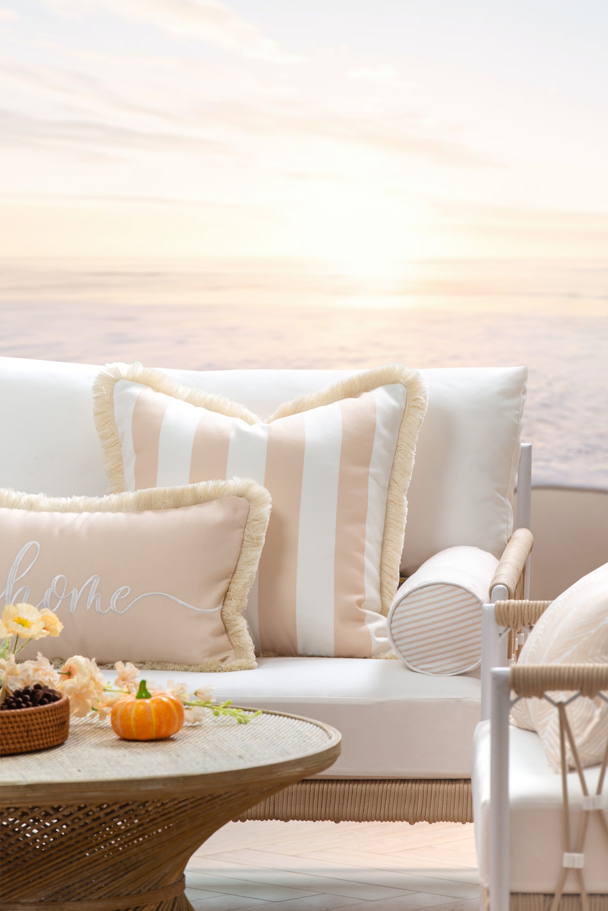 Lumbar outdoor pillow cover