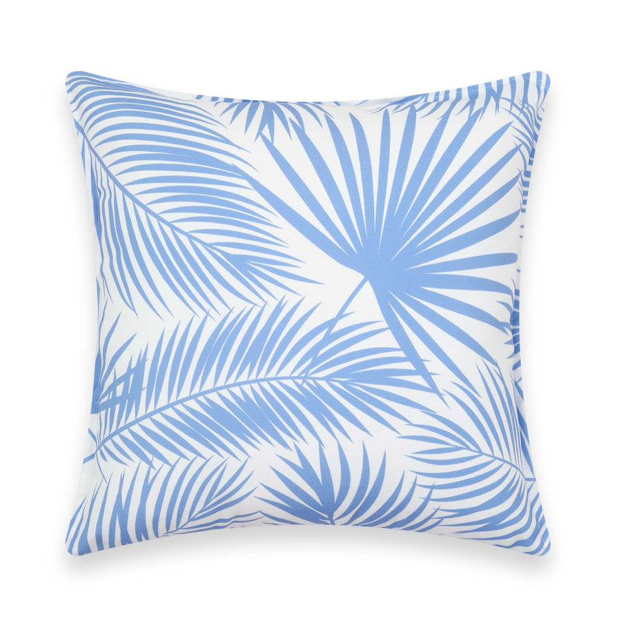 Coastal Indoor Outdoor Pillow Cover, Palm Leaf, Cornflower Blue, 20