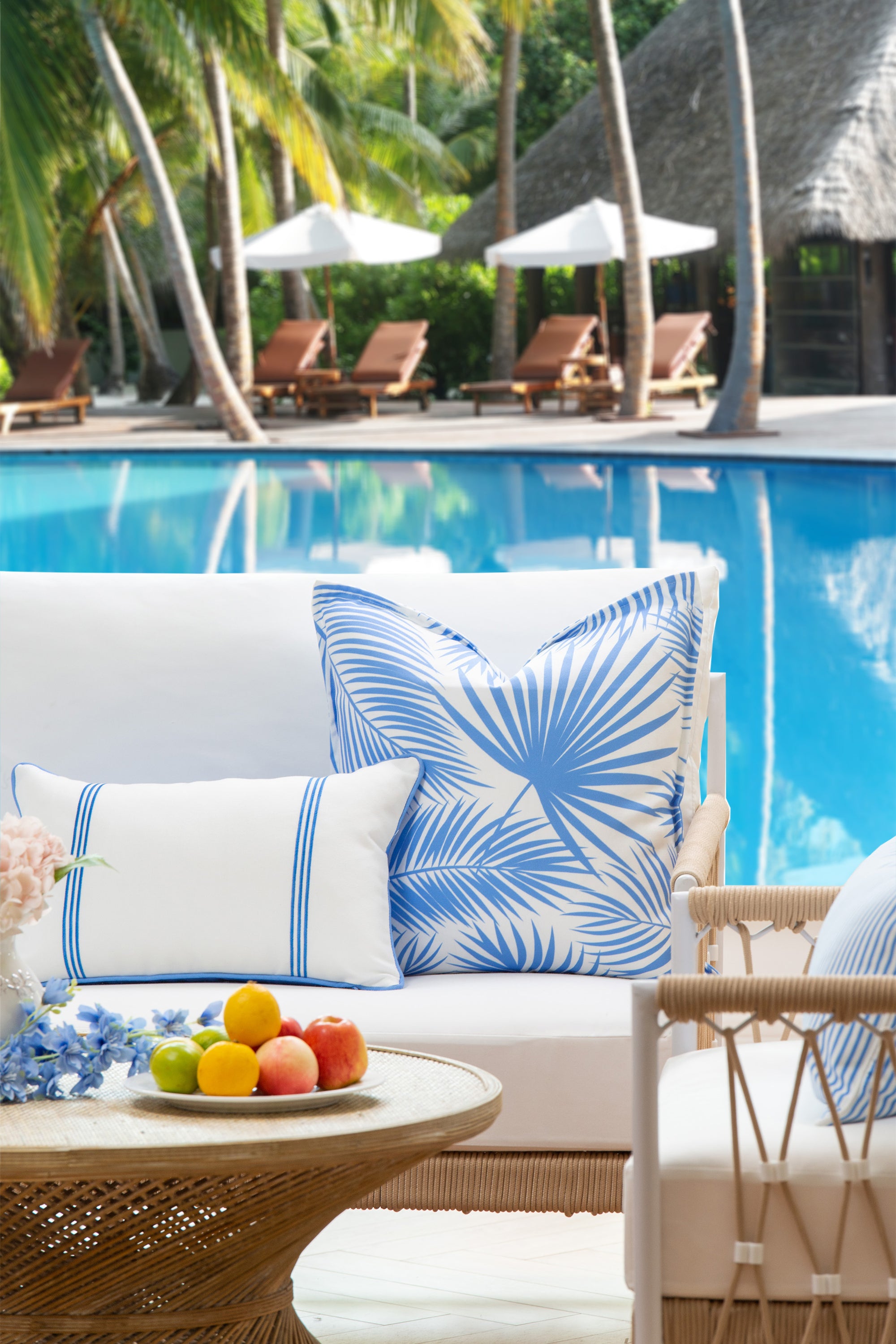 Coastal outdoor pillow cover