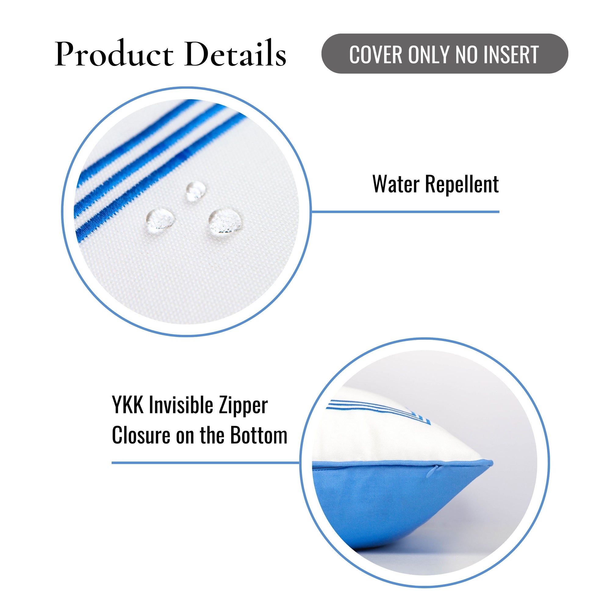 Water-resistant outdoor pillow cover