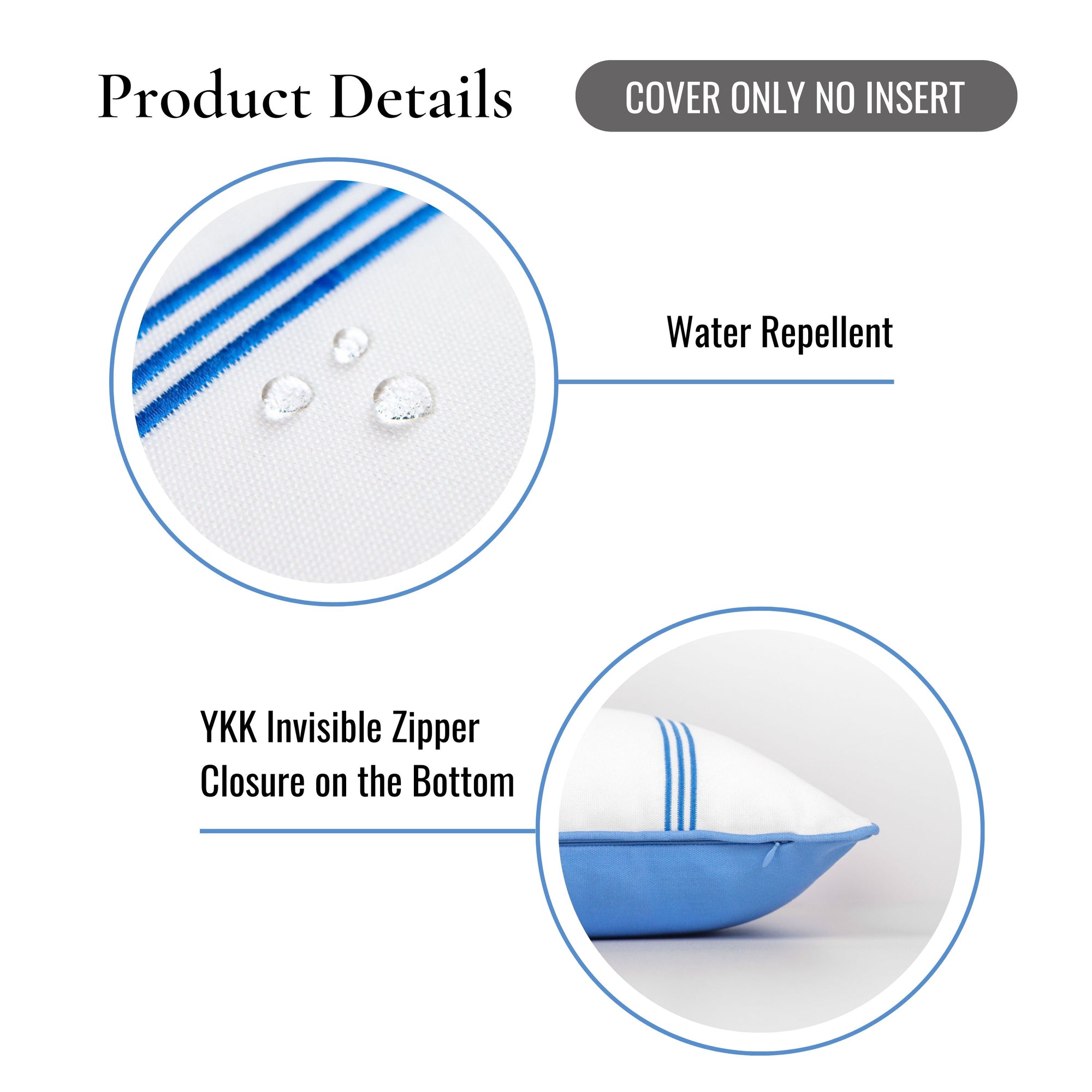 Weather-resistant outdoor pillow cover