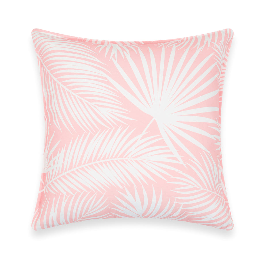 Coastal Indoor Outdoor Pillow Cover, Palm Leaf, Blush Pink, 20