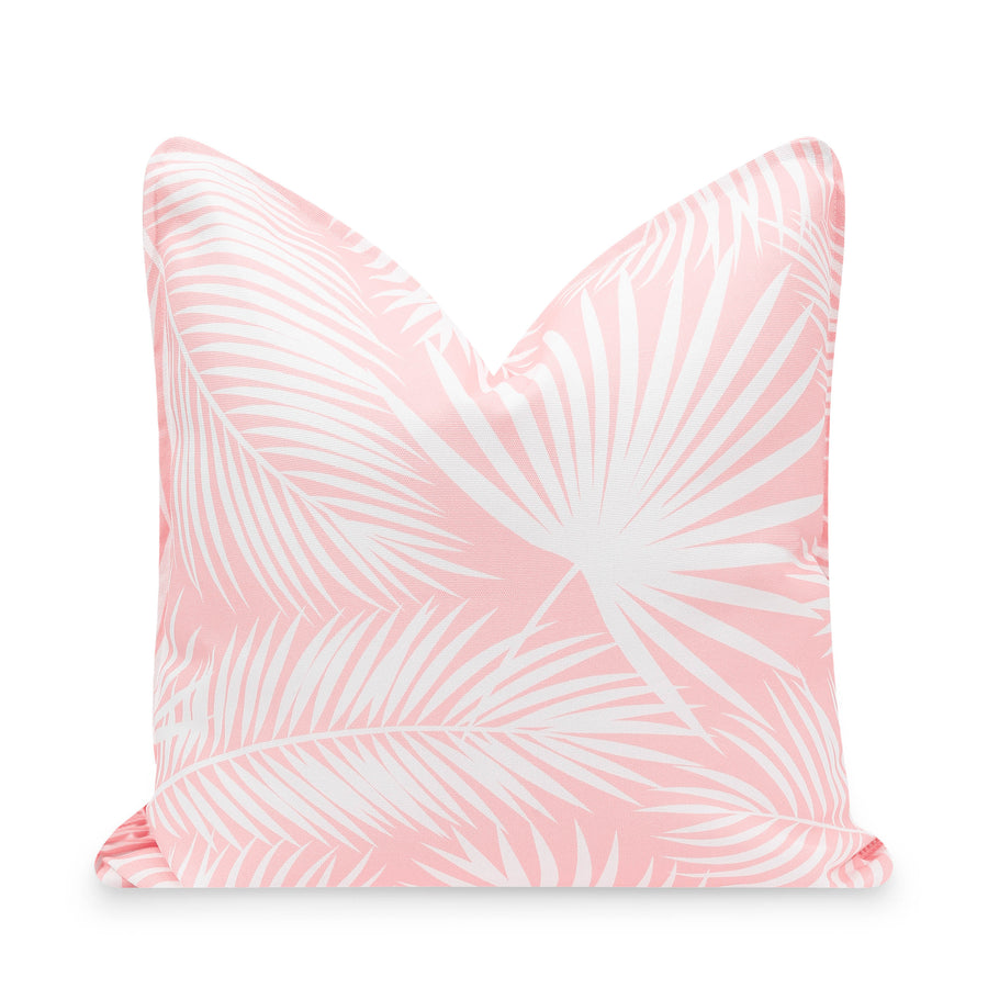 Coastal Indoor Outdoor Pillow Cover, Palm Leaf, Blush Pink, 20