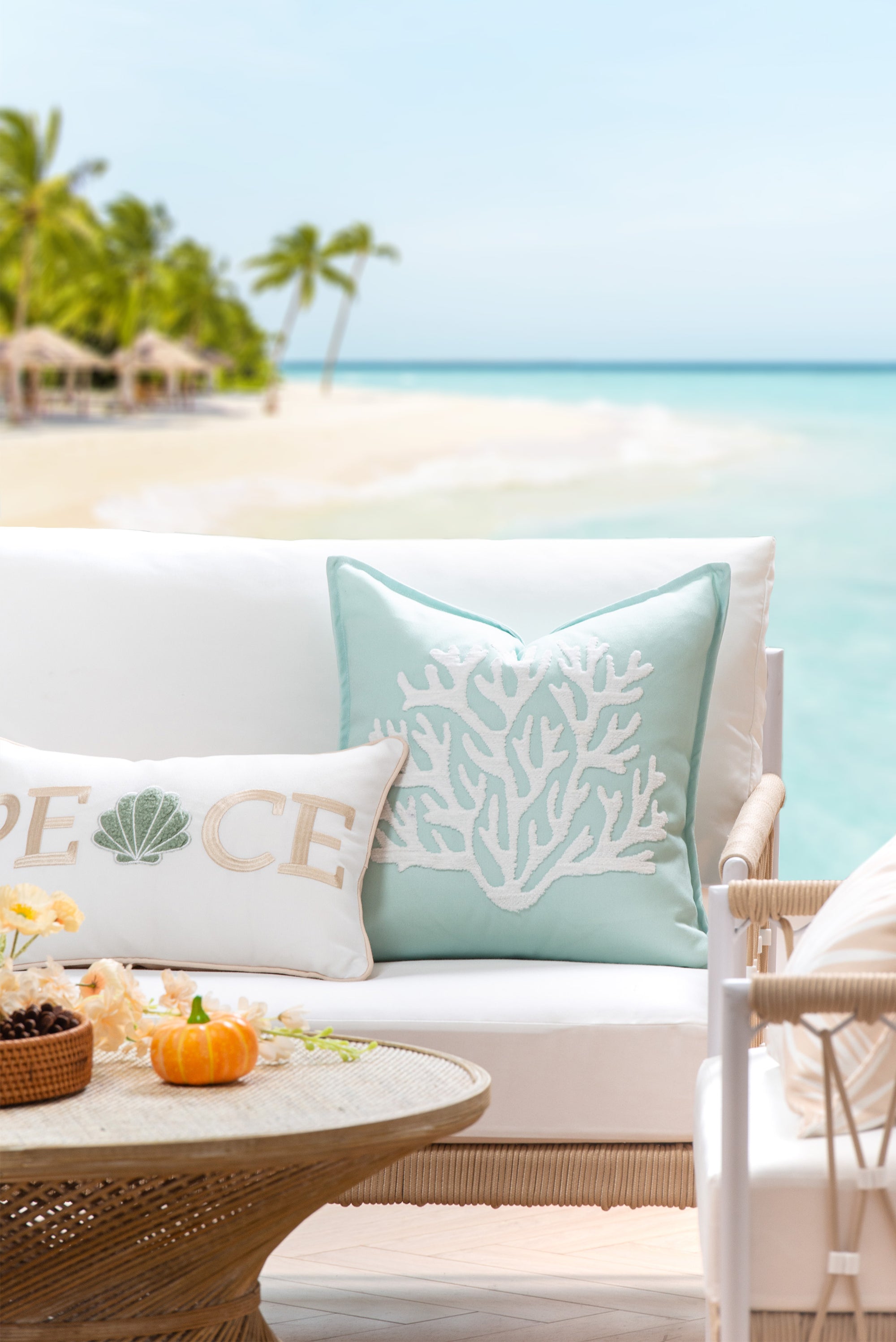 Coral pillow cover