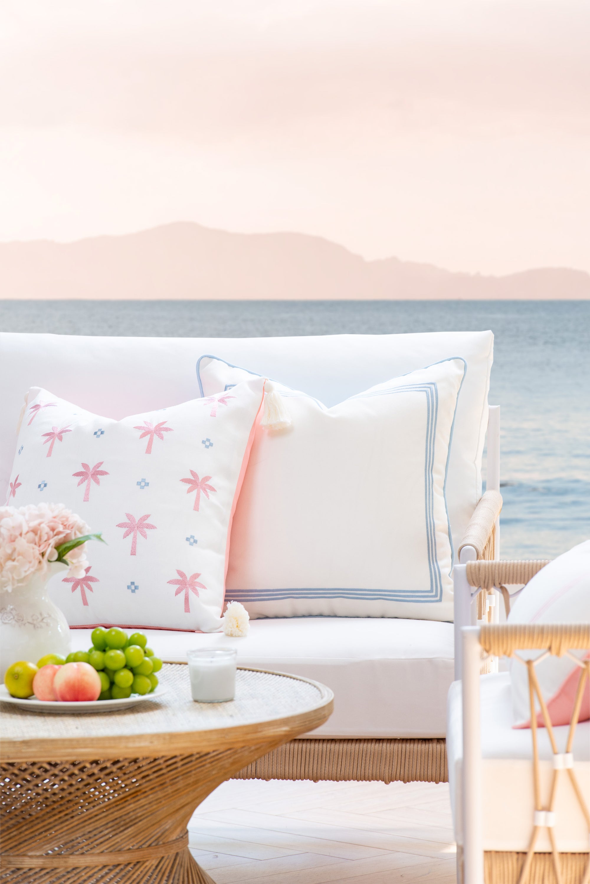 Coastal outdoor pillow cover