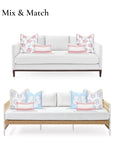 Coastal Indoor Outdoor Lumbar Pillow Cover, Embroidered Stripes with Tassels, Blush Pink, 12"x20"