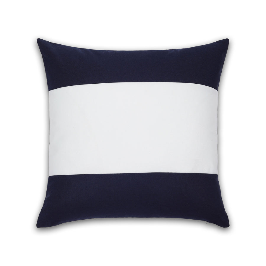 Coastal Outdoor Performance Pillow Cover, Color Block, Dark Navy Blue, 20