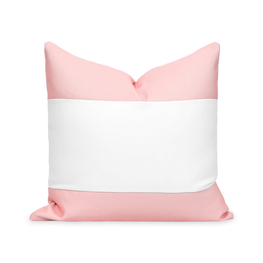 Coastal Indoor Outdoor Throw Pillow Cover, Color Block, Blush Pink, 20