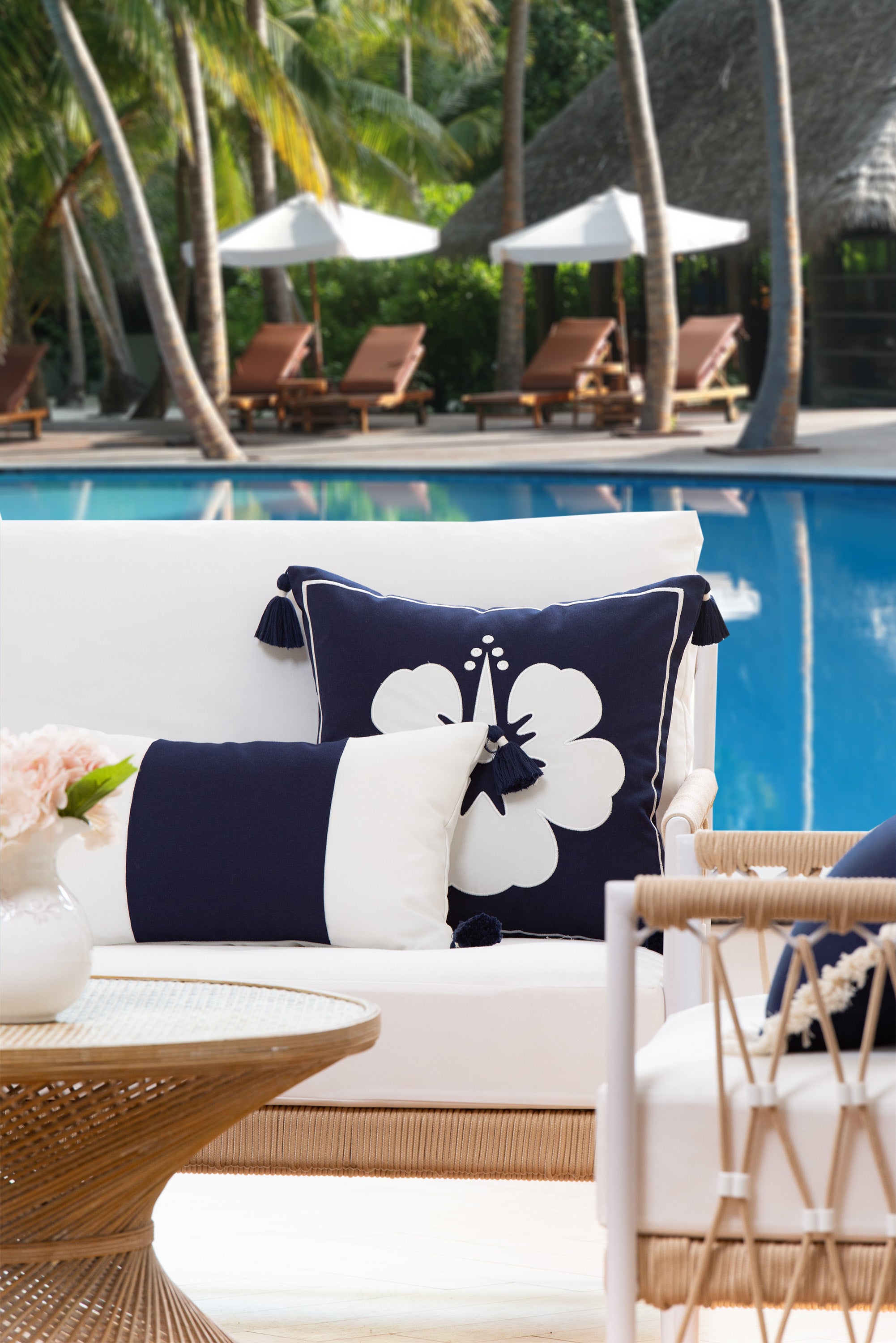 Coastal Outdoor Performance Lumbar Pillow Cover, Color Block with