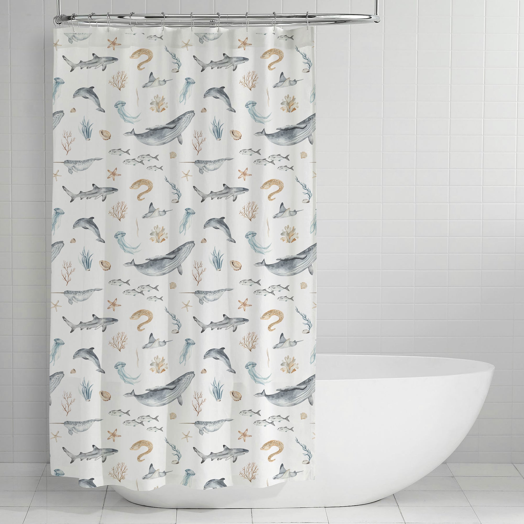 sea life shower curtain