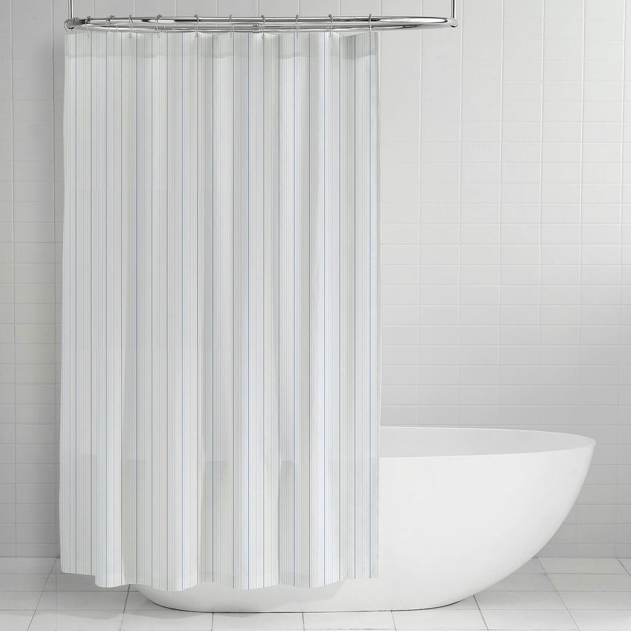 vertical striped shower curtain