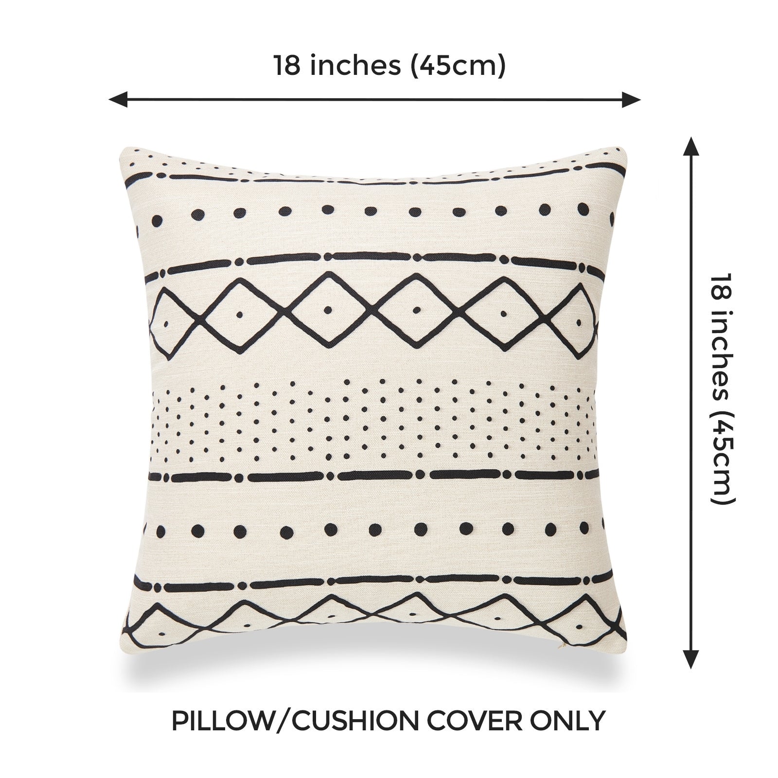 Mudcloth Pillows, Dots and Dashes, Neutral | Hofdeco
