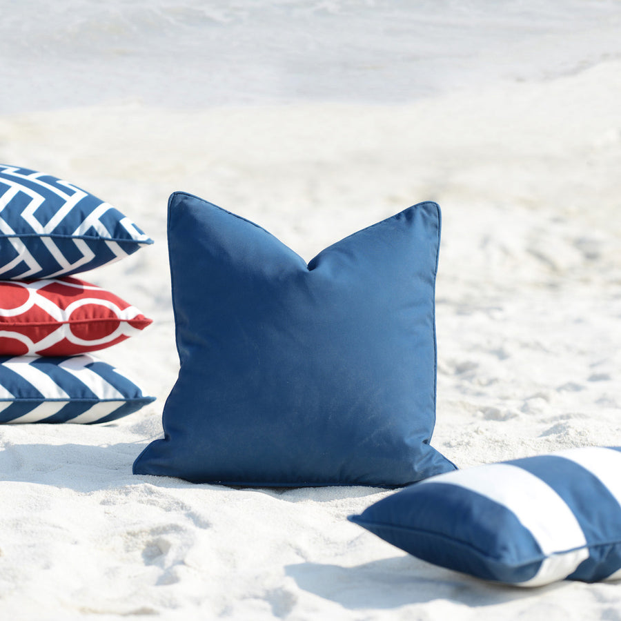 Navy Blue Outdoor Pillow Cover, Solid, 18