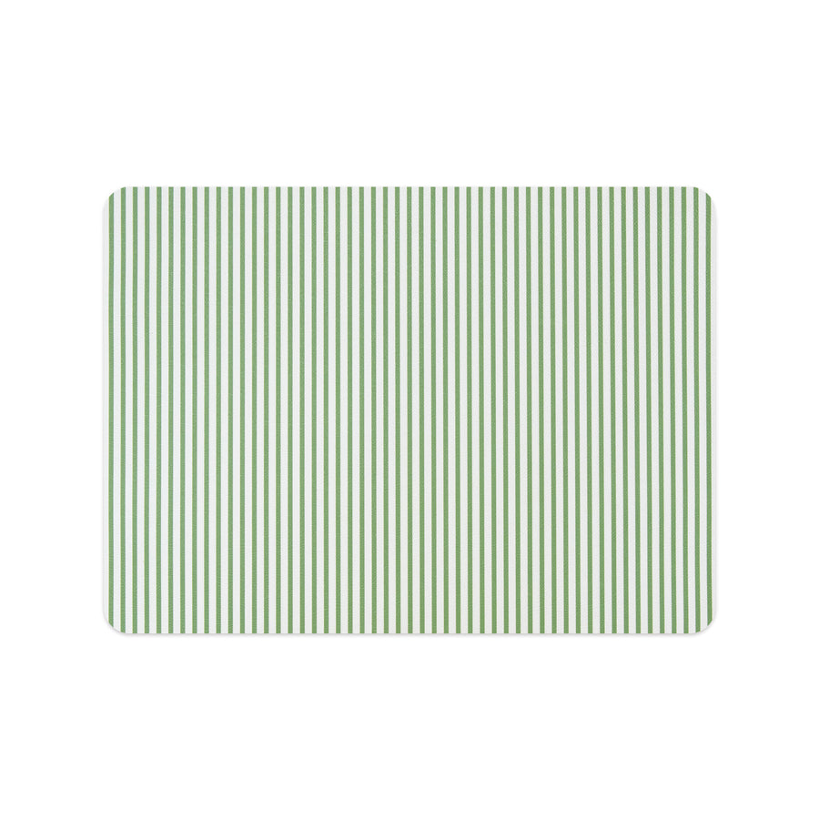 Coastal Vegan Leather Placemat, Stripe, Green, 14