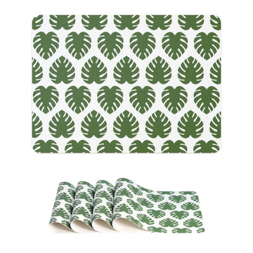 green leaf placemats