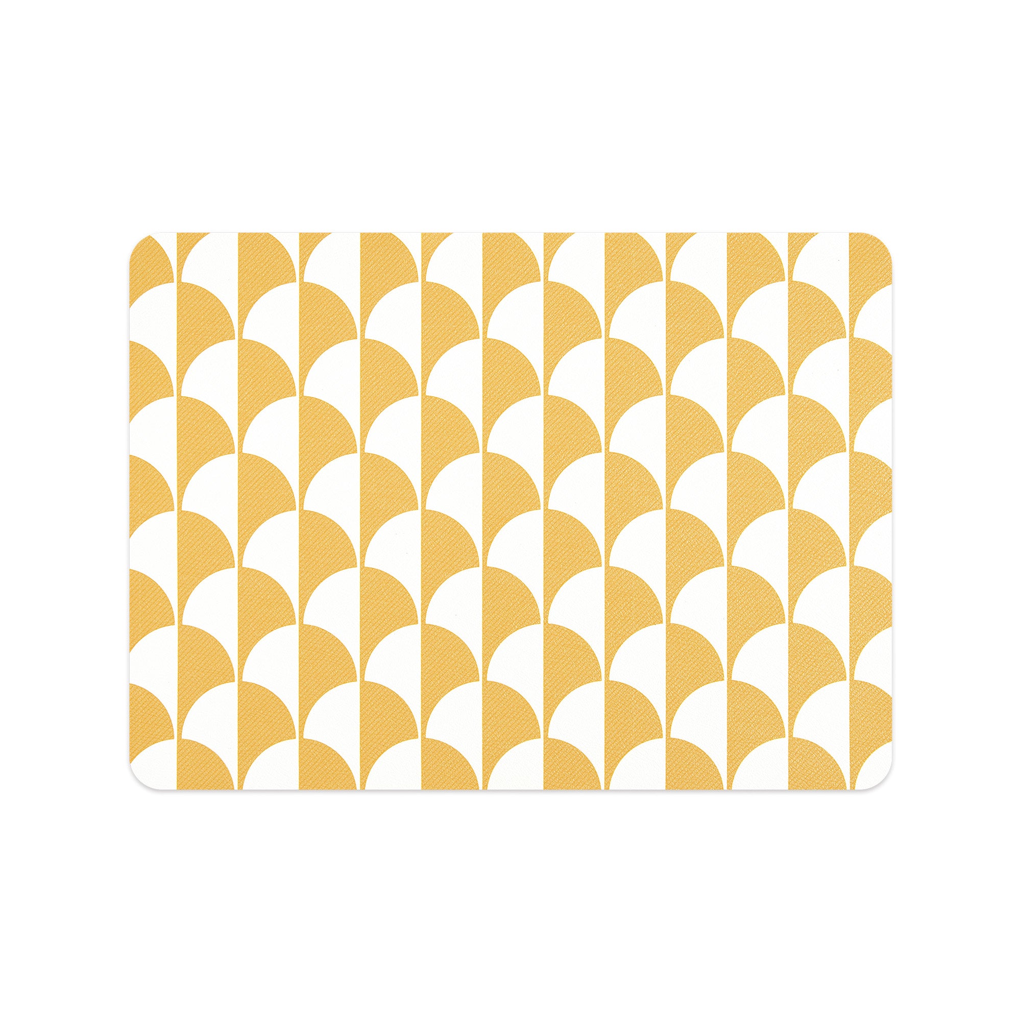 Coastal Vegan Leather Placemat, Scallop Stone, Yellow, 14&quot;x19&quot;