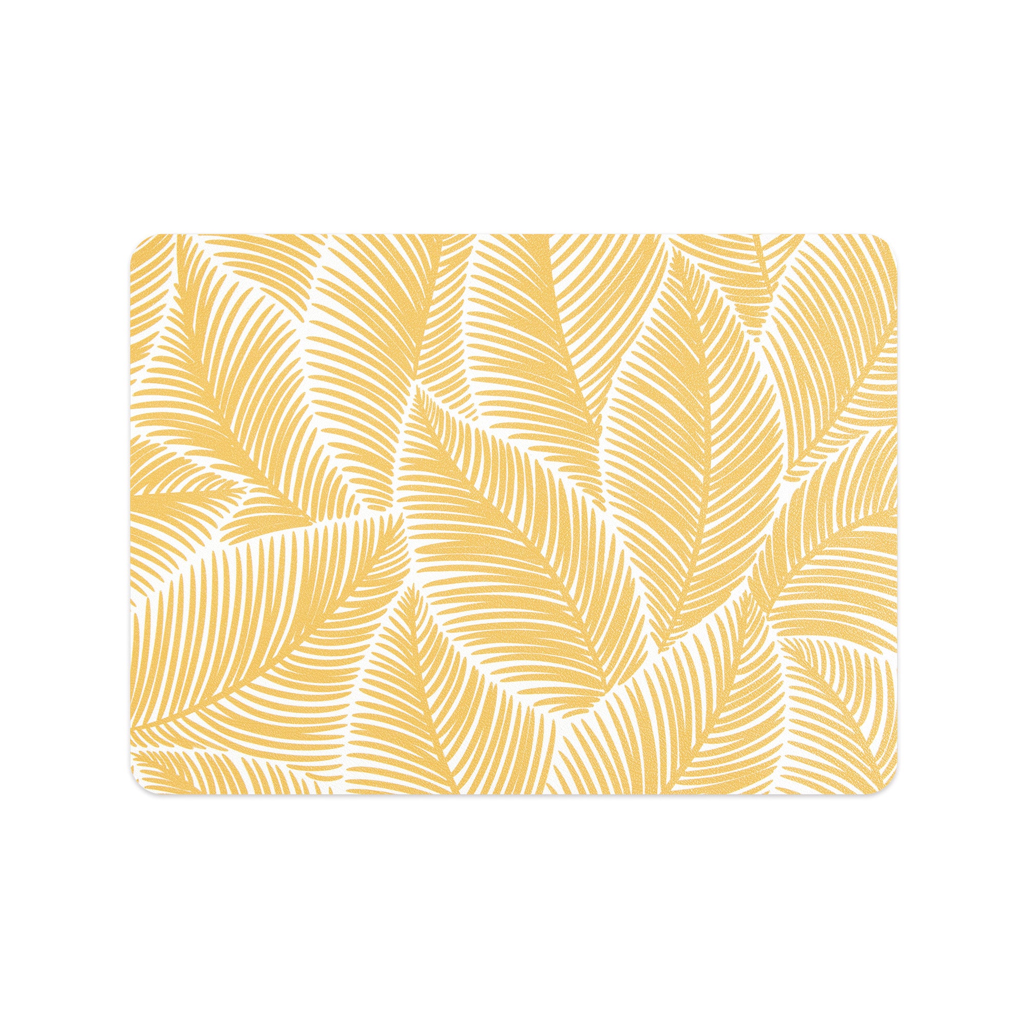Coastal Vegan Leather Placemat, Leaves, Yellow, 14&quot;x19&quot;